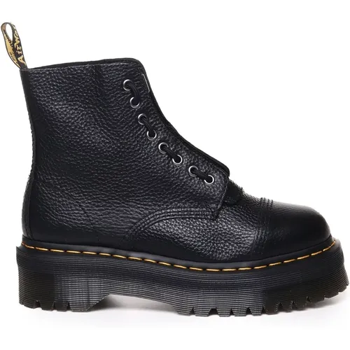 Schwarze Schnürstiefel mit Reißverschluss , Damen, Größe: 36 EU - Dr. Martens - Modalova