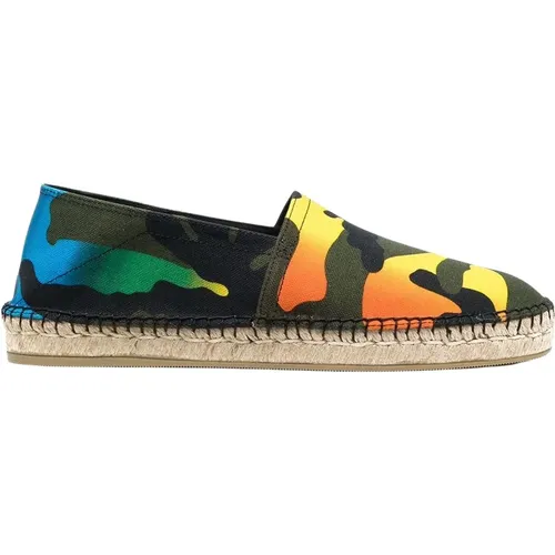 Espadrilles, male, , Size: 7 US Camouflage-print Espadrilles - Valentino Garavani - Modalova