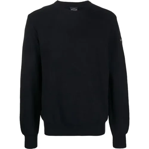 Schwarzer Crew Neck Sweater Heritage - PAUL & SHARK - Modalova