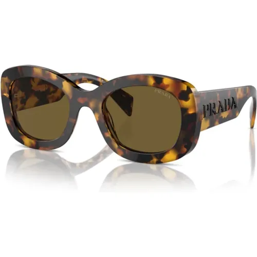 Oval Sunglasses with Oversized Letters , female, Sizes: 54 MM - Prada - Modalova
