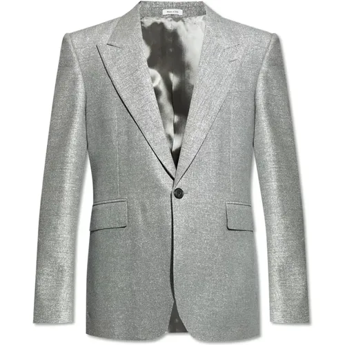 Blazers, male, , Size: L Shimmering Blazer - alexander mcqueen - Modalova