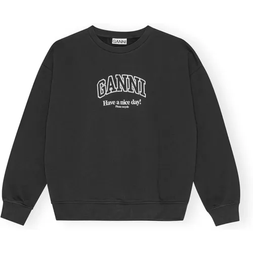 Gemütlicher Sweatshirt , Damen, Größe: L/Xl - Ganni - Modalova