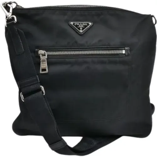 Pre-owned Cross Body Bags, male, , Size: ONE SIZE Pre-owned Nylon Shoulder Bag Bt0715 - Prada Vintage - Modalova