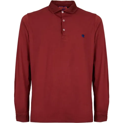 Burgundy Cotton Polo Shirt , Herren, Größe: S - Gallo - Modalova