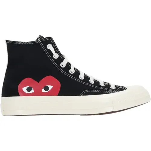 Schwarze High-Top Canvas Sneakers - Comme des Garçons Play - Modalova