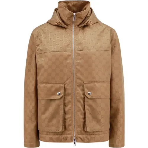 Zip-Up Hooded Jacket , female, Sizes: S - Gucci - Modalova