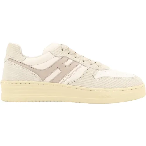 Leder Corduroy Sneakers Schnürung Memory Foam , Damen, Größe: 36 1/2 EU - Hogan - Modalova