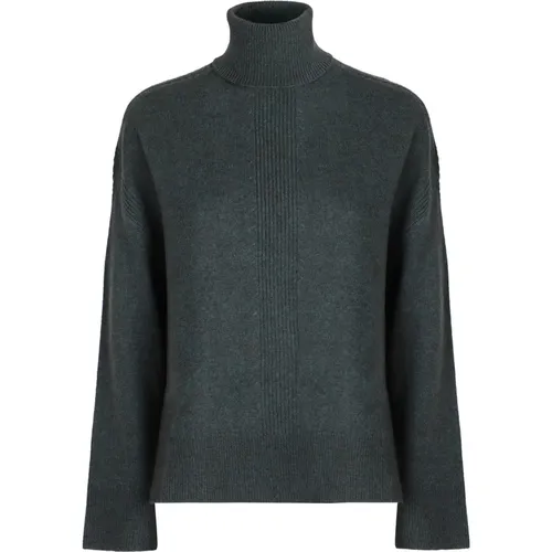 Turtlenecks, female, , Size: M Ribbed knit turtleneck sweater - Emporio Armani - Modalova