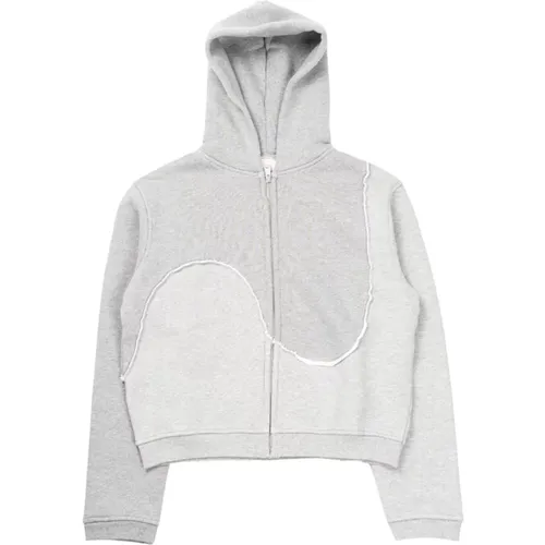 Grey Swirl Hooded Zip-Up Sweatshirt , male, Sizes: S, XL - ERL - Modalova