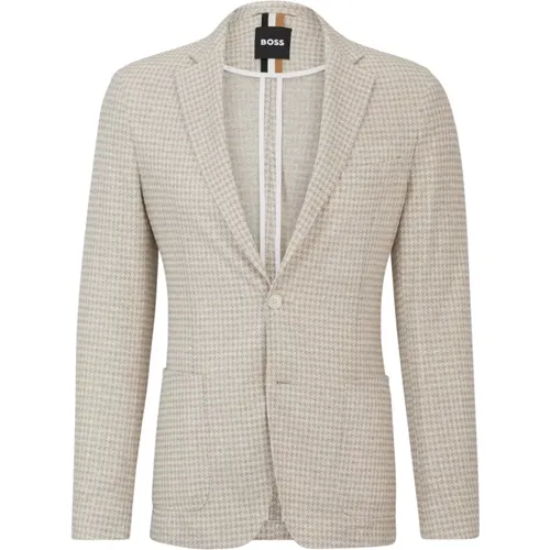 Blazers, male, , Size: 2XL Modern Slim Fit Jacket in Patterned Jersey - Hugo Boss - Modalova