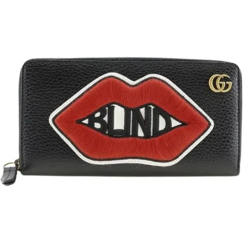 Pre-owned Wallets, male, , Size: ONE SIZE Pre-owned GG Marmont Zip Around Wallet - Gucci Vintage - Modalova