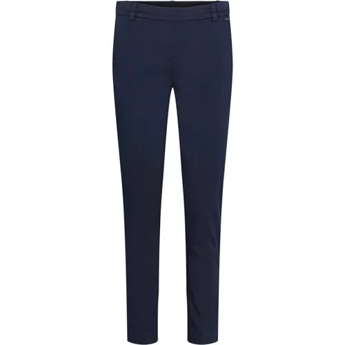 Slim Fit Navy Straight-Leg Trousers , female, Sizes: XS, S, XL, 2XL, 3XL, M, L - LauRie - Modalova