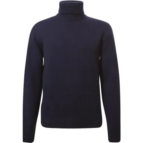 Blauer Merinowolle Rollkragenpullover , Herren, Größe: XL - Zanone - Modalova