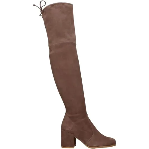 Over-knee Boots, female, , Size: 5 1/2 US Suede Mid Heel Boots - Stuart Weitzman - Modalova