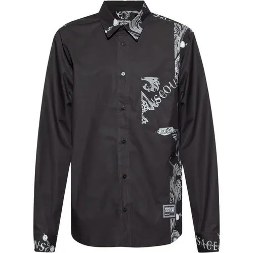 Shirt with Chain Couture pattern , male, Sizes: L, 2XL - Versace Jeans Couture - Modalova