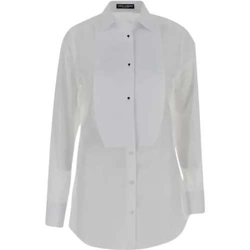 Baumwollhemd in Weiß , Damen, Größe: S - Dolce & Gabbana - Modalova