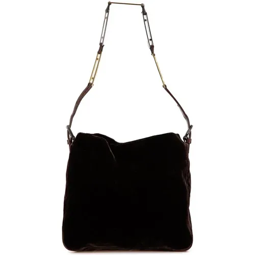 Pre-owned Shoulder Bags, female, , Size: ONE SIZE Pre-owned Velvet Shoulder Bag - Fendi Vintage - Modalova