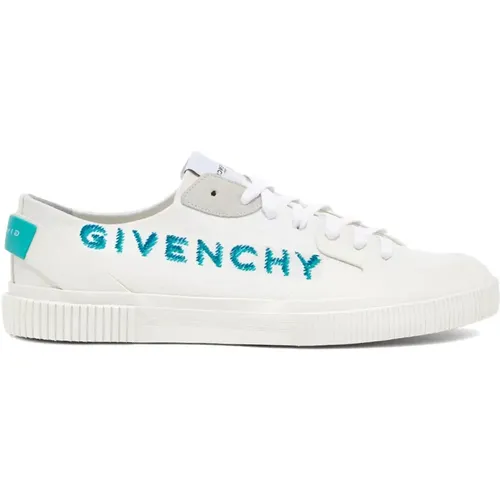 Canvas Sneakers, Blue Details, Comfortable and Durable , male, Sizes: 5 1/2 UK - Givenchy - Modalova