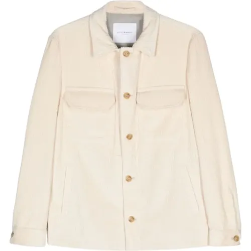 Cotton Corduroy Jacket White , male, Sizes: 2XL - Luigi Bianchi Mantova - Modalova