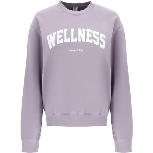 Sweatshirts,Kontrastreiches Wellness-Print Crew-Neck Sweatshirt - Sporty & Rich - Modalova