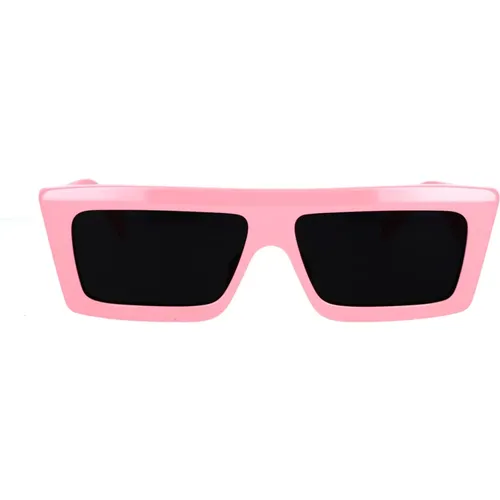 Glamouröse quadratische Sonnenbrille aus rosa Acetat mit grauen organischen Gläsern , Herren, Größe: 57 MM - Celine - Modalova
