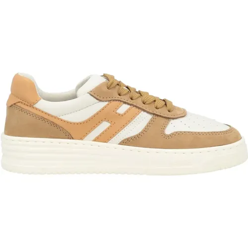 Weiße und Beige Leder Sneaker - Hogan - Modalova