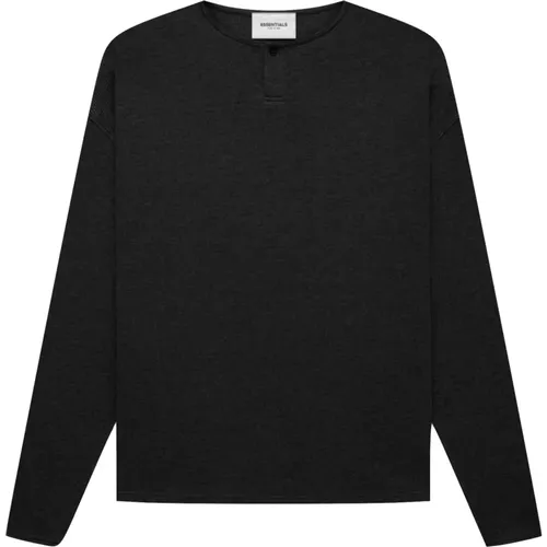 Schwarzes Thermisches Henley Limitierte Auflage , Herren, Größe: M - Fear Of God - Modalova