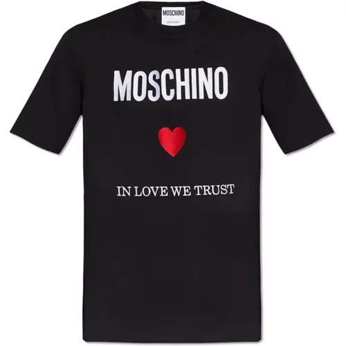 T-Shirts, male, , Size: L T-shirt with logo - Moschino - Modalova