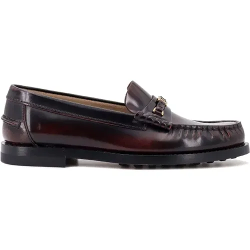 Braune Loafer Schuhe mit Metall Detail - TOD'S - Modalova