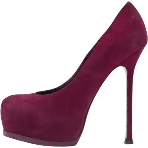 Pre-owned Pumps, female, , Size: 8 US Pre-owned Suede heels - Yves Saint Laurent Vintage - Modalova