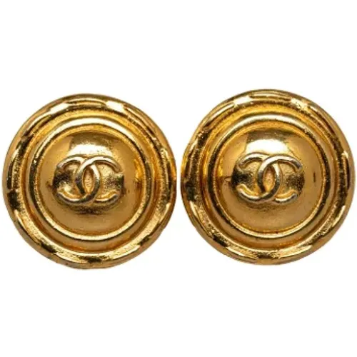 Pre-owned Jewellery, female, , Size: ONE SIZE Pre-owned Gold earrings - Chanel Vintage - Modalova