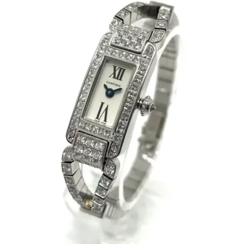 Pre-owned Watches, female, , Size: ONE SIZE Pre-owned White Gold watches - Cartier Vintage - Modalova