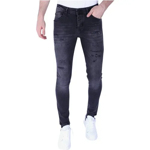 Ripped Jeans Für Männer Slim Fit Mit Stretch , Herren, Größe: W36 - Local Fanatic - Modalova