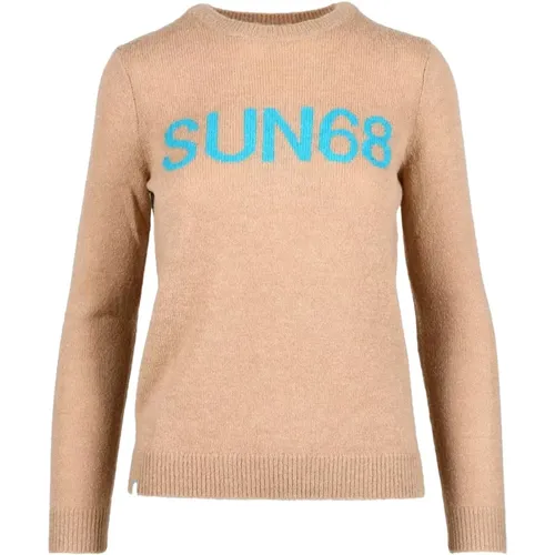 Wollmischung Alpaka Pullover , Damen, Größe: M - Sun68 - Modalova