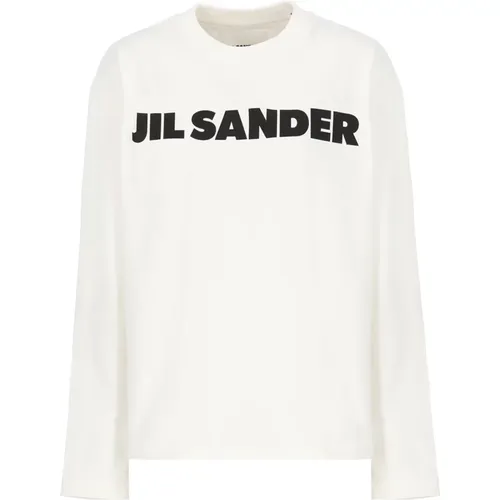 Weiße Baumwoll-T-Shirt mit Aufdruck - Jil Sander - Modalova