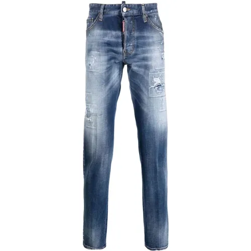 Rugged Slim-Fit Jeans , male, Sizes: M, S, XS, L, 2XL, XL, 2XS - Dsquared2 - Modalova