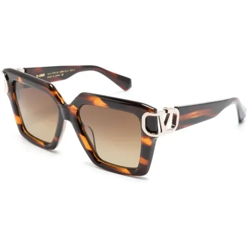 Braun/Havanna Sonnenbrille, vielseitig und stilvoll , Damen, Größe: 55 MM - Valentino - Modalova