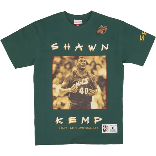 T-Shirts, male, , Size: L Vintage Shawn Kemp NBA Tee - Mitchell & Ness - Modalova