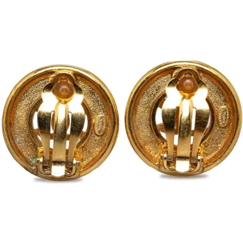 Pre-owned Gold earrings , female, Sizes: ONE SIZE - Chanel Vintage - Modalova