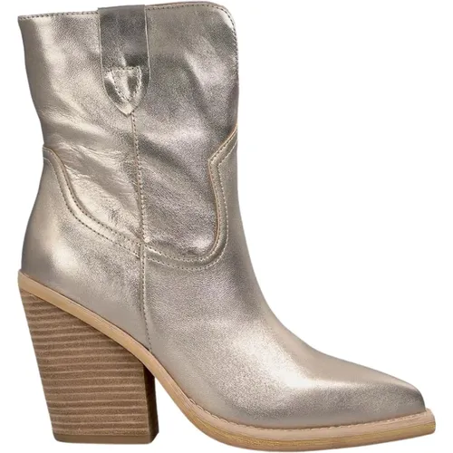 Leather Ankle Boot with Side Zip , female, Sizes: 7 UK, 3 UK, 8 UK, 6 UK, 4 UK, 5 UK - Alma en Pena - Modalova