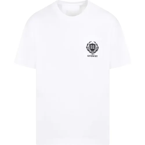 Weißes Baumwoll-Casual-T-Shirt mit Kurzen Ärmeln , Herren, Größe: S - Givenchy - Modalova