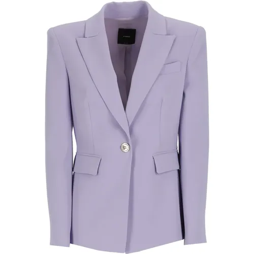 Lila Crepe Blazer mit Peak Revers - pinko - Modalova