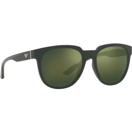 Matte Sunglasses with Dark Mirrored Lenses - Emporio Armani - Modalova
