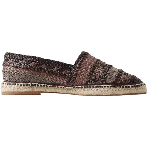 Espadrilles, male, , Size: 7 US Buffalo Leather Slip-On Espadrilles - Dolce & Gabbana - Modalova