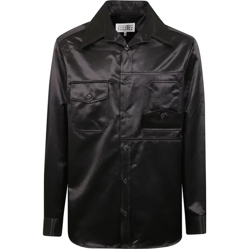 Casual Shirts, male, , Size: M Long Sleeve Classic Collar Shirt - MM6 Maison Margiela - Modalova