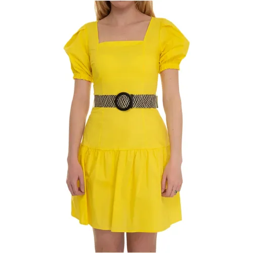 Mini Puff Sleeve Belted Dress , female, Sizes: XL, S, M, XS - Liu Jo - Modalova