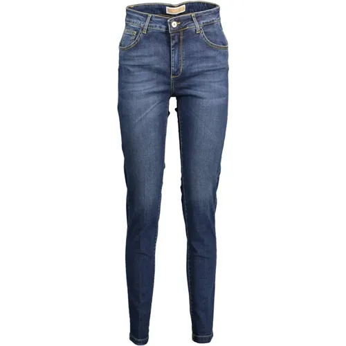 Blaue Baumwoll 5-Pocket Jeans mit Knopf , Damen, Größe: W29 - Kocca - Modalova