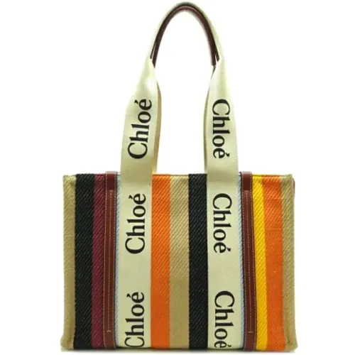 Pre-owned Tote Bags, female, , Size: ONE SIZE Pre-owned Canvas handbags - Chloé Pre-owned - Modalova