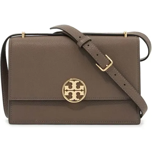 Umhängetasche aus gehämmertem Leder mit Doppel-T-Logo , Damen, Größe: ONE Size - TORY BURCH - Modalova