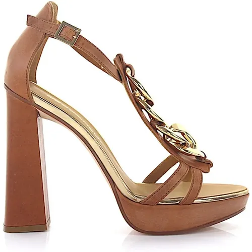 Leather Chain Detail Platform Sandals , female, Sizes: 5 UK, 4 1/2 UK - Dsquared2 - Modalova